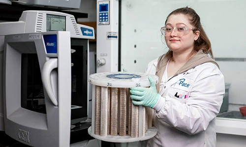 Pace Scientist working in laboratory. TCLP, TCLP test, hazardous waste characterization, TCLP metals, What is a TCLP test