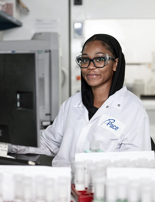 Pace Scientist working in laboratory.